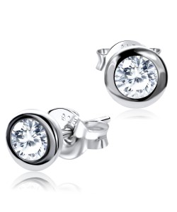 CZ Round Shaped Silver Stud Earring STS-3253